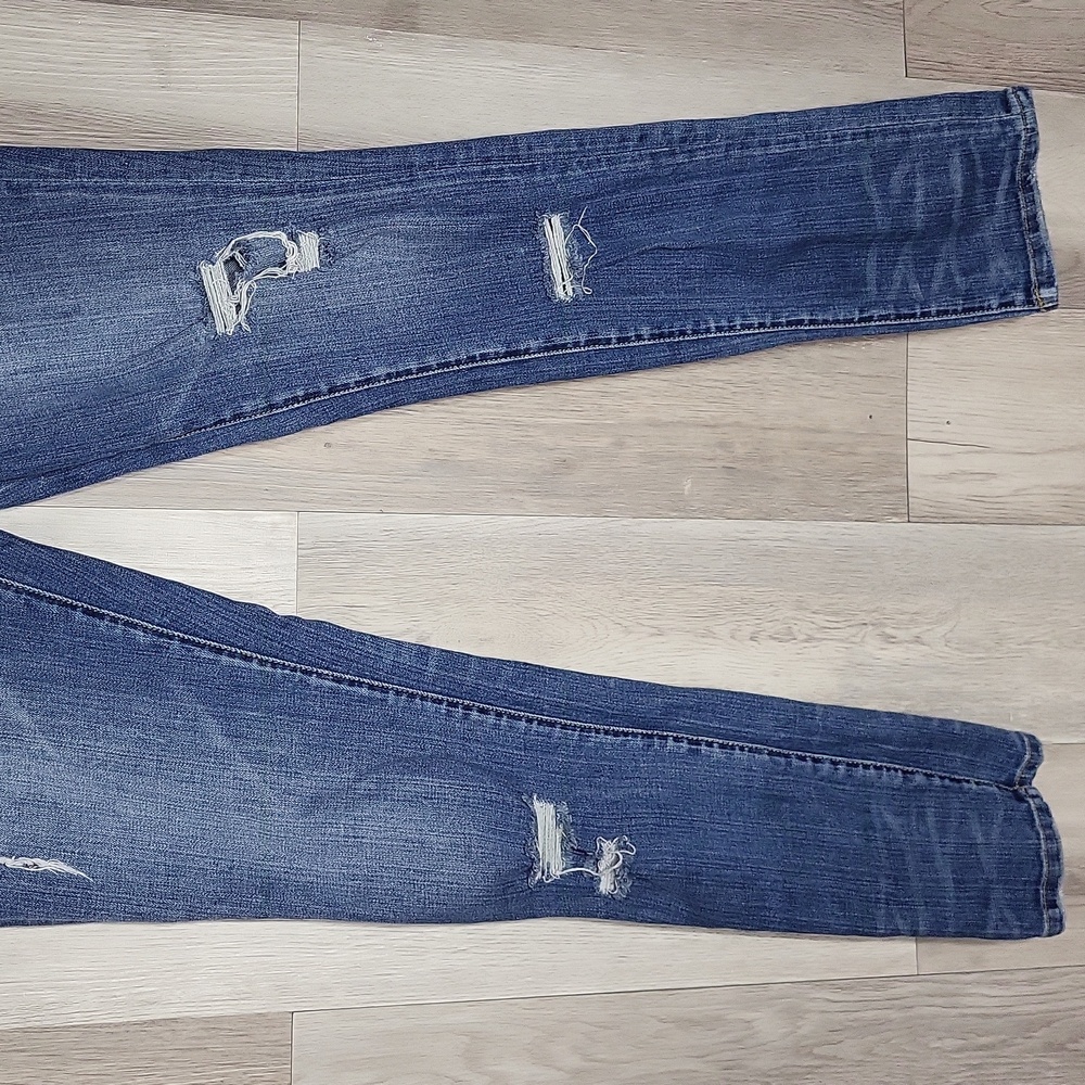 Seven7 Womens 29 Skinny Jeans Medium Wash Distressed Denim Blue Cotton Casual‎ - Picture 5 of 8